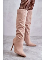 Klasické Semišové černé Boty Na Béžový model 21595587 - Boto