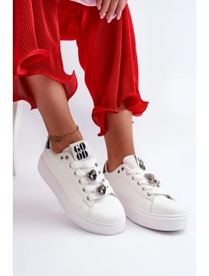 Dámské boty na platformě s ozdobami bílé model 21659166 - Boto Dámské boty na platformě s ozdobami bílé model 21659166 - Boto