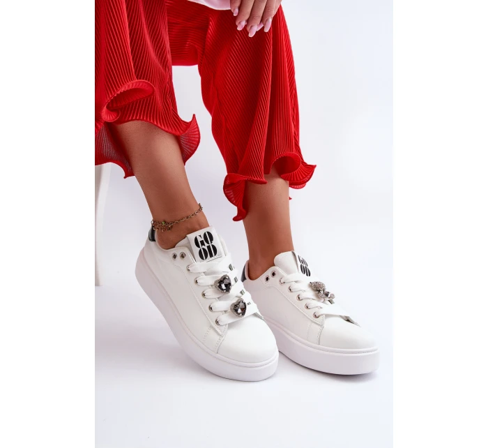 Dámské boty na platformě s ozdobami bílé model 21659166 - Boto Dámské boty na platformě s ozdobami bílé model 21659166 - Boto