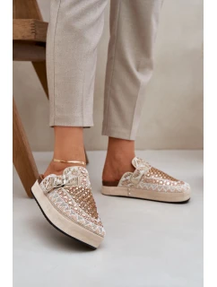 Zdobené Klapky Na Platformě Béžové model 21684886 - Boto