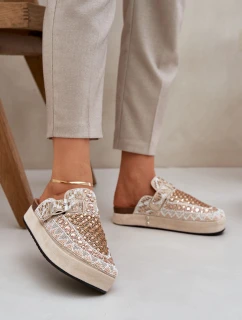 Zdobené Klapky Na Platformě Béžové model 21684886 - Boto