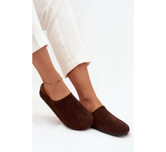 Dámské pantofle na platformě čokoládové model 21709390 - Boto
