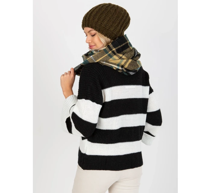 Tunelová šála AT KM 1402.20 černá a béžová