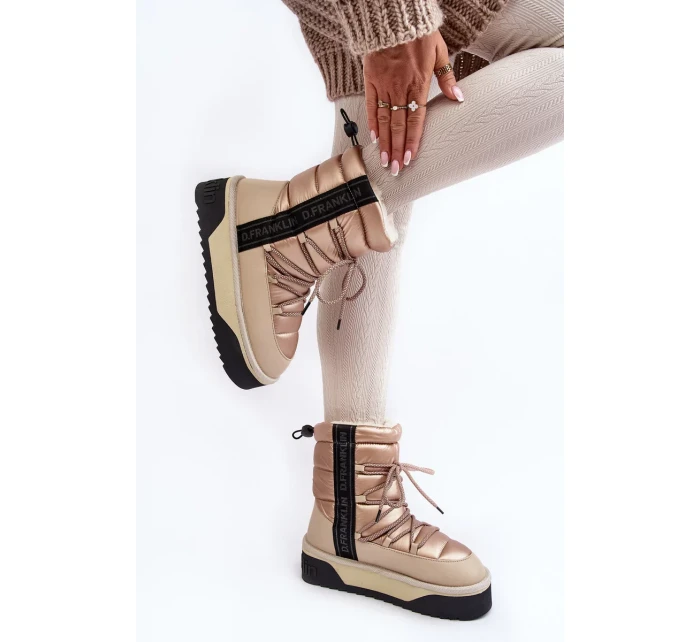 Dámské sněhule se silnou podrážkou, Vegan D.Franklin béžová