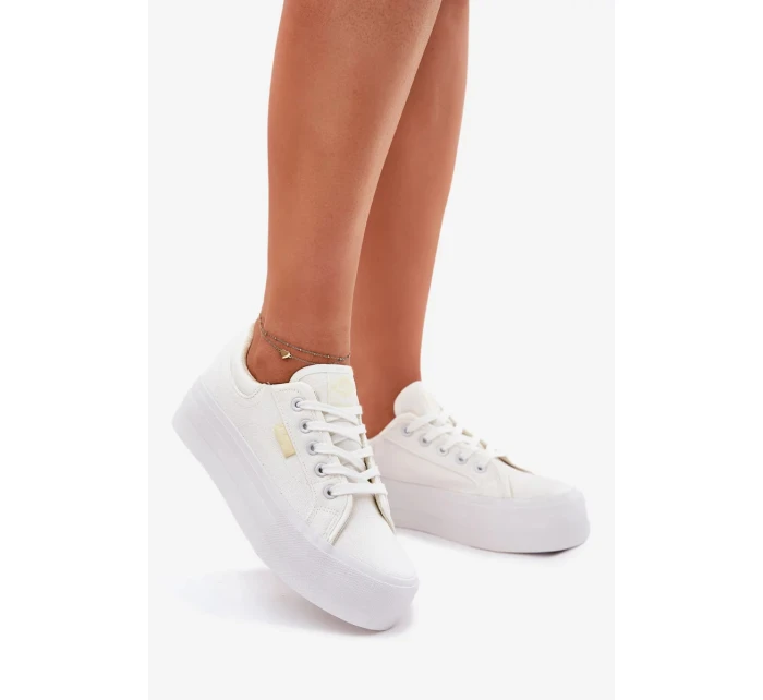 Dámské trampky na platformě Lee Cooper – bílé