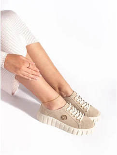 Stylové dámské polobotky hnědé platforma