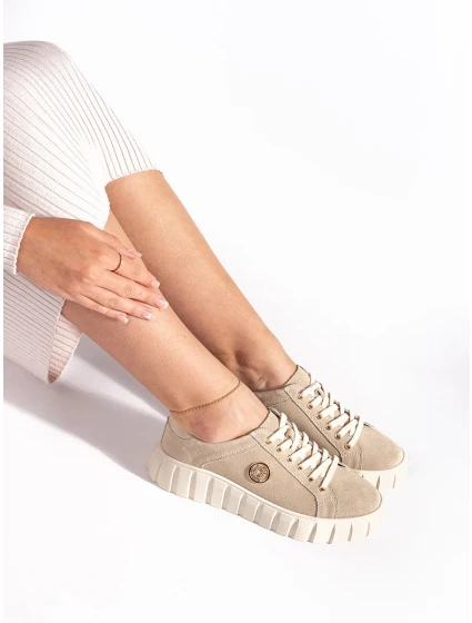 Stylové dámské  polobotky hnědé platforma