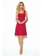 241-2 STELLA Šaty se skládaným výstřihem - kaštanové s pruhy