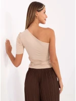 Béžové dámské tričko přes jedno rameno (190101) Béžové dámské tričko přes jedno rameno (190101)