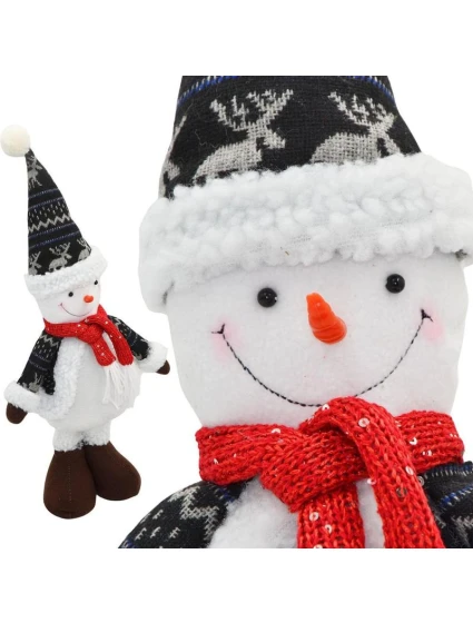 DEKORATIVNÍ SNĚHULÁK 50CM ŠEDÝ