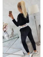 Velurová souprava s kapucí černá