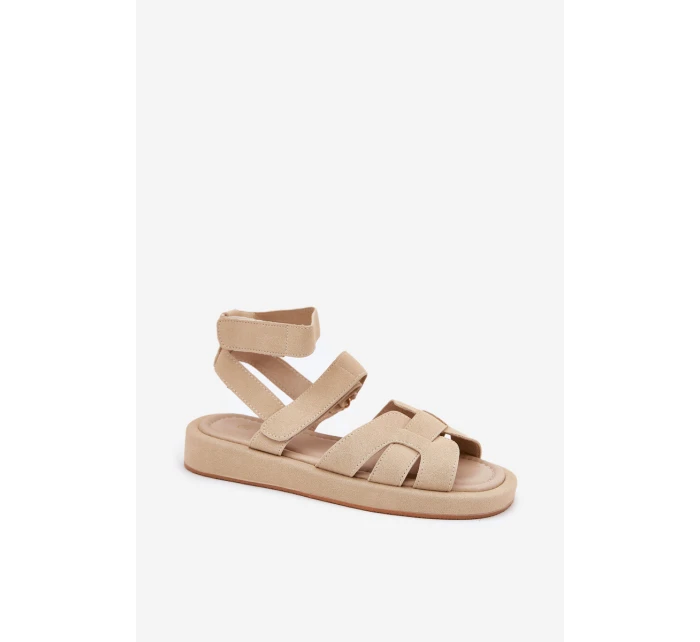 Dámské sandály se zipy béžové model 21698837 - Boto Dámské sandály se zipy béžové model 21698837 - Boto