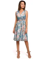 S225 Šifonové šaty s hlubokým výstřihem - model 4