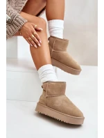 Dámské Semišové Sněhule Na Platformě Nad Kotníky Béžové Rianaella Dámské Semišové Sněhule Na Platformě Nad Kotníky Béžové Rianaella