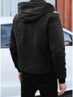 Pánská přechodná prošívaná bunda s kapucí černá FashionStreet TX5037