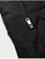 Černá asymetrická dámská bunda (2M-21113)