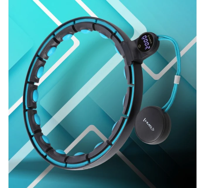 HHM17 HULA HOP ČERNÁ/TYRKYSOVÁ S MAGNETY A ZÁVAŽÍM + POČÍTADLO HMS HHM17 HULA HOP ČERNÁ/TYRKYSOVÁ S MAGNETY A ZÁVAŽÍM + POČÍTADLO HMS