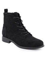 Dámské černé semišové prolamované kozačky model 21905582 - S.Barski Dámské černé semišové prolamované kozačky model 21905582 - S.Barski