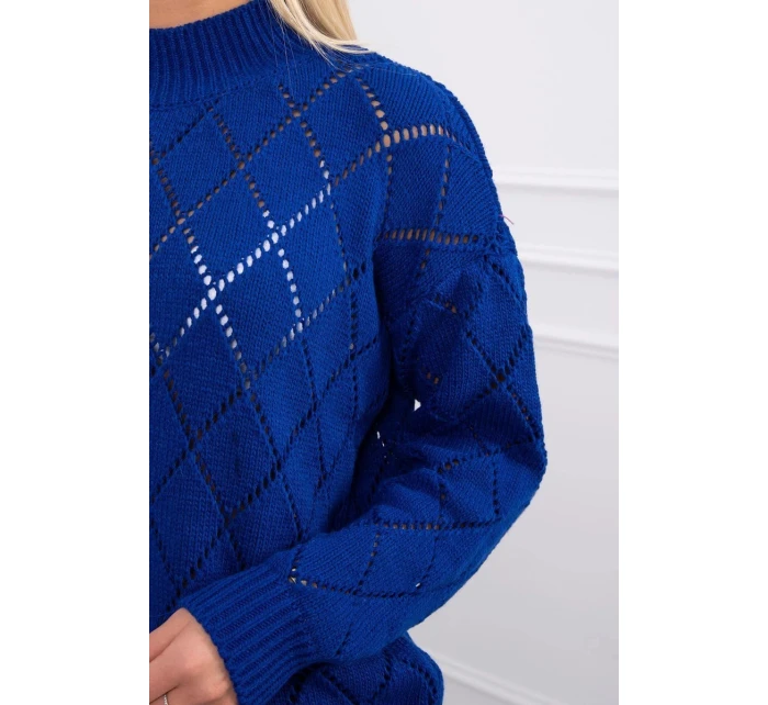 Poloviční rolák s kosočtvercovým vzorem chrpově modrý Poloviční rolák s kosočtvercovým vzorem chrpově modrý