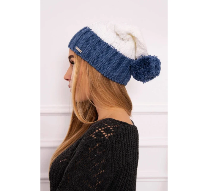 Paris fleecová čepice K212 bílá+džíny Paris fleecová čepice K212 bílá+džíny