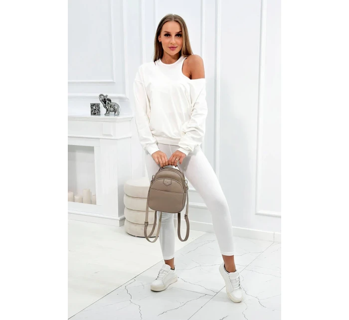 model 18754145 set halenka + top + legíny ecru - K-Fashion model 18754145 set halenka + top + legíny ecru - K-Fashion