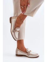 Kožené mokasíny s ozdobou Zlaté Maciejka 06442-25 Zlaté