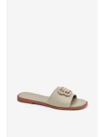 Ploché Dámské Pantofle S Ozdobným Detalem Zelené model 21699585 - Boto Ploché Dámské Pantofle S Ozdobným Detalem Zelené model 21699585 - Boto