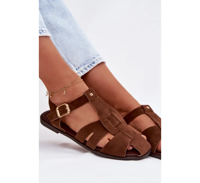 Dámské sandály Ploché Hnědé model 21960883 - Boto Dámské sandály Ploché Hnědé model 21960883 - Boto