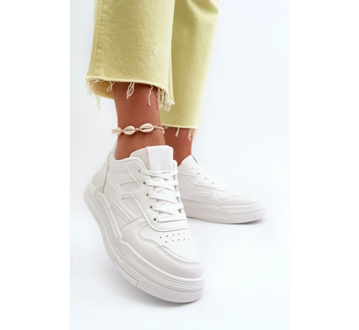 Dámské tenisky na platformě vyrobené z eko kůže, bílá Lynnette Dámské tenisky na platformě vyrobené z eko kůže, bílá Lynnette