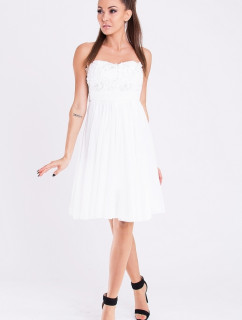 Dámské značkové šaty EVA & LOLA s rozšířenou sukní bílé - Bílá / S - EVA&LOLA