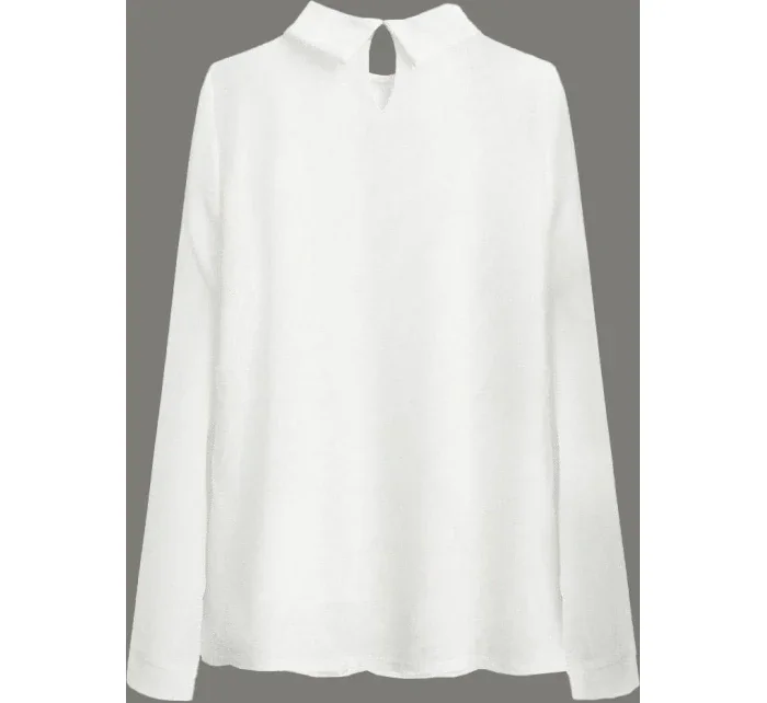 Elegantní halenka v barvě ecru s límečkem model 15496848 - LJR