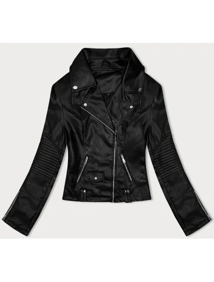 Černá dámská bunda ramoneska s límcem J Style (11Z8109) Černá dámská bunda ramoneska s límcem J Style (11Z8109)