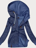 Dámská rozepínací mikina se srdíčky tmavě modrá (2315)