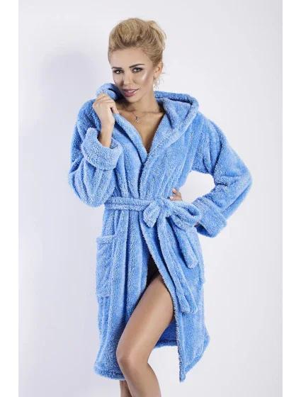Dámský župan Diana short blue - DKAREN Dámský župan Diana short blue - DKAREN