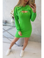 Šaty s mikinou zelené neonové