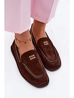 Dámské ploché mokasíny model 22100012 Čokoládové - VINCEZA