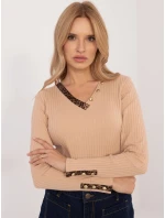 Bluzka RV BZ A model 20608892 camelowy - FPrice Bluzka RV BZ A model 20608892 camelowy - FPrice