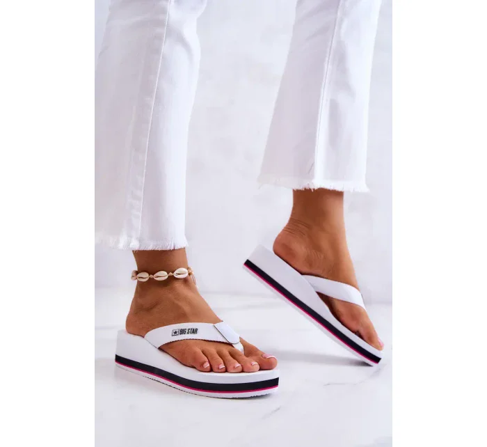 Dámské žabky na klínku Big Star - bílá Dámské žabky na klínku Big Star - bílá