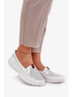 Dámské perforované baleríny z přírodní kůže Vinceza – bílé Dámské perforované baleríny z přírodní kůže Vinceza – bílé