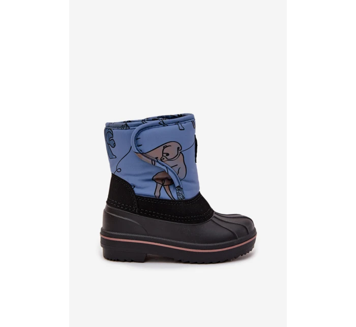 Dětské sněhule na suchý zip Lee Cooper – modré Dětské sněhule na suchý zip Lee Cooper – modré