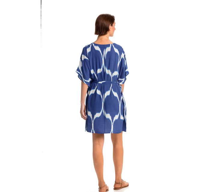 Dámské šaty 14486 Tmavě modrá s bílou - Vamp