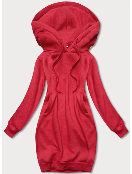 Dlouhá červená tepláková mikina model 17793359 - J.STYLE