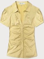Žlutá pruhovaná halenka s krátkými rukávy (SST16222D)