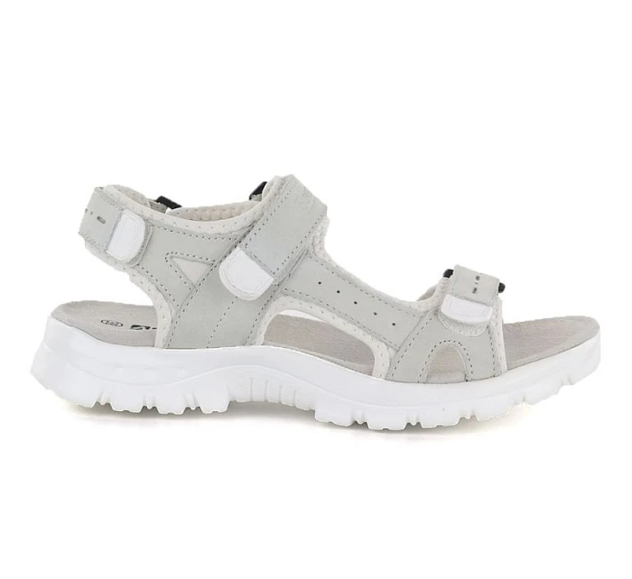 Dámské kožené sportovní sandály na suchý zip šedé model 22116487 - Artiker