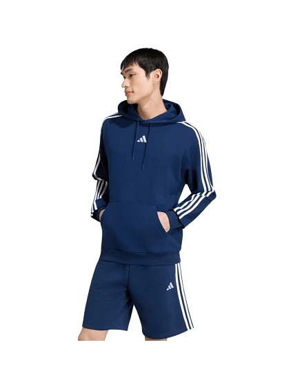 Pánská mikina adidas Essentials 3-Stripes French Terry Hoodie, tmavě modrá, KY4203