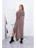 Zateplené šaty s delšími stranami mocca Zateplené šaty s delšími stranami mocca