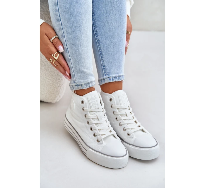 Zateplené dámské tenisky na platformě model 21675260 bílé - Big Star Shoes