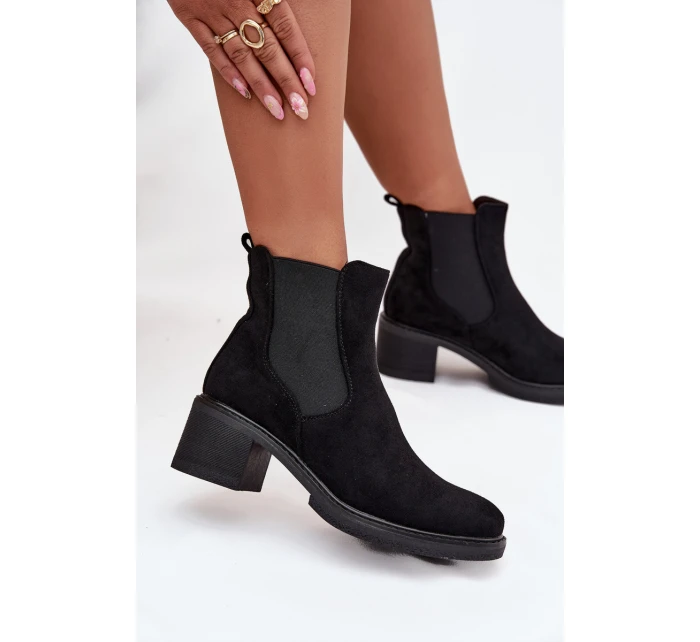 Dámské kotníkové boty na platformě černé Luvina