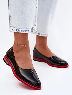 Kožené lakované baleríny Maciejka K7463-01 Černé