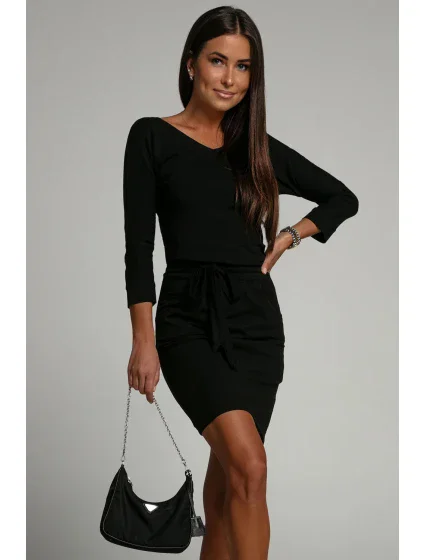 Dámské denní šaty model 21946786 černé - Fasardi Dámské denní šaty model 21946786 černé - Fasardi